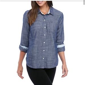 TOMMY Hilfiger Women's Chambray Long Sleeve Shirt size M